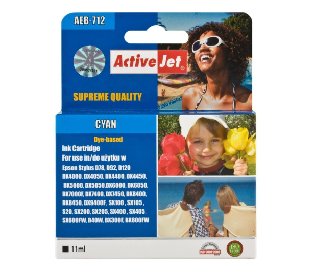 Tusz ACTIVEJET Cyan - zamiennik Epson T0712 (AEB-712) - 20832 - zdjęcie 3